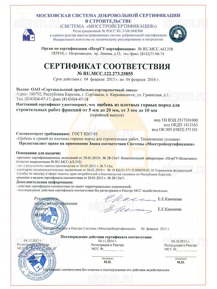 Сертификат На Керамзит Санкт-Петербург